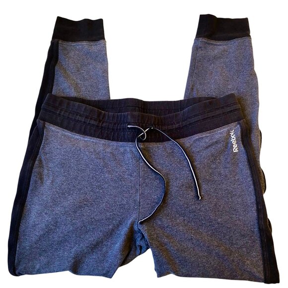 Reebok Gray Jogger Leggings Cotton Stretch Womens Large - Picture 7 of 12